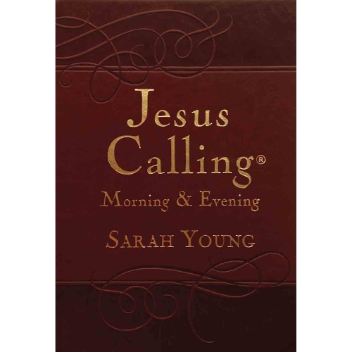 Jesus Calling Morning and Evening, Brown Leathersoft Hardcover, with Scripture References