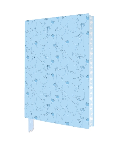 Embossed Moomin And Flowers Blue Artisan Notebook by Flame Tree Studio