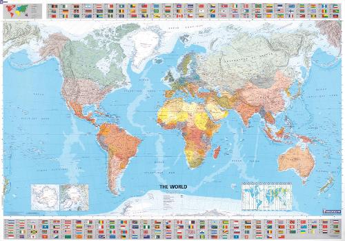 The World - Michelin rolled & tubed wall map Encapsulated