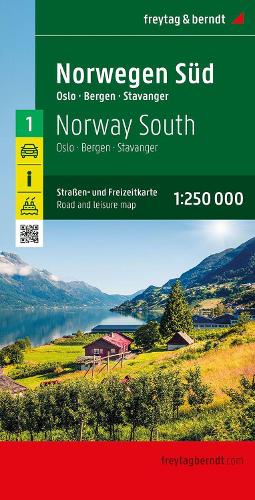 Norway South, Road and Leisure Map