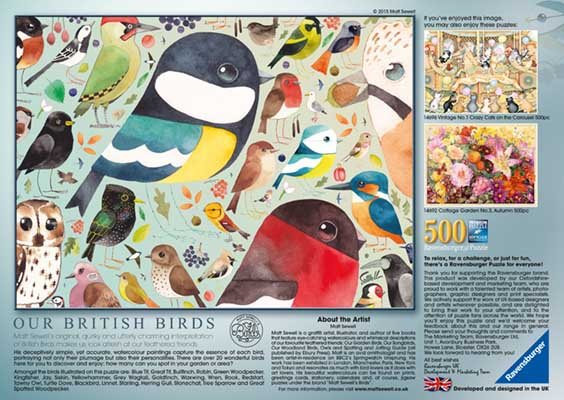 Matt Sewell's Our British Birds 500 Piece Jigsaw Puzzle