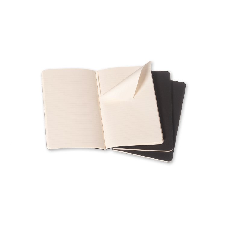 Moleskine Ruled Cahier - Black Cover (3 Set)