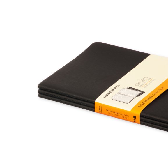 Moleskine Ruled Cahier L - Black Cover (3 Set)