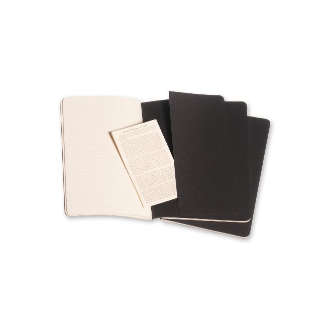 Moleskine Ruled Cahier L - Black Cover (3 Set)