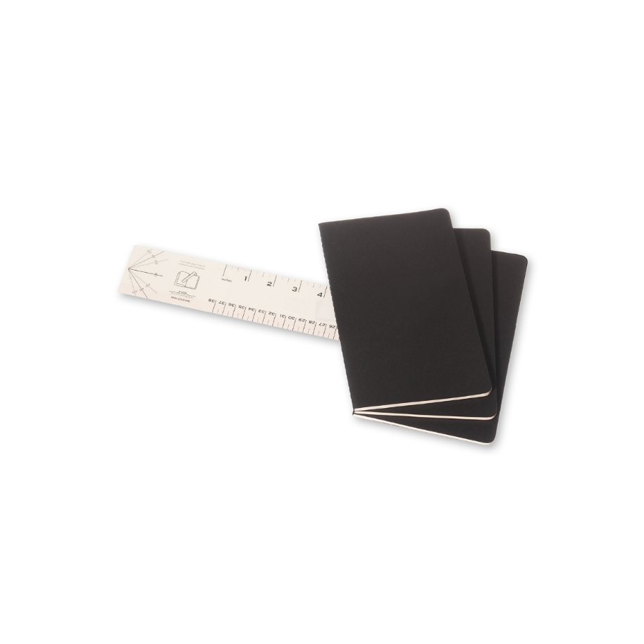 Moleskine Ruled Cahier L - Black Cover (3 Set)