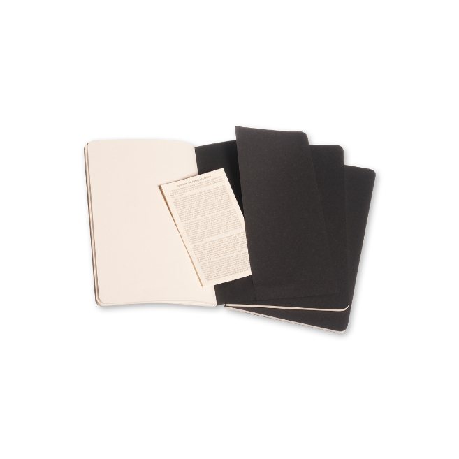 Moleskine Plain Cahier L - Black Cover (3 Set)