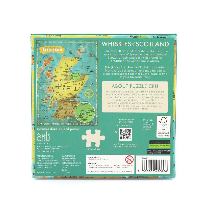 Whiskies Of Scotland 500 Piece Jigsaw Puzzle