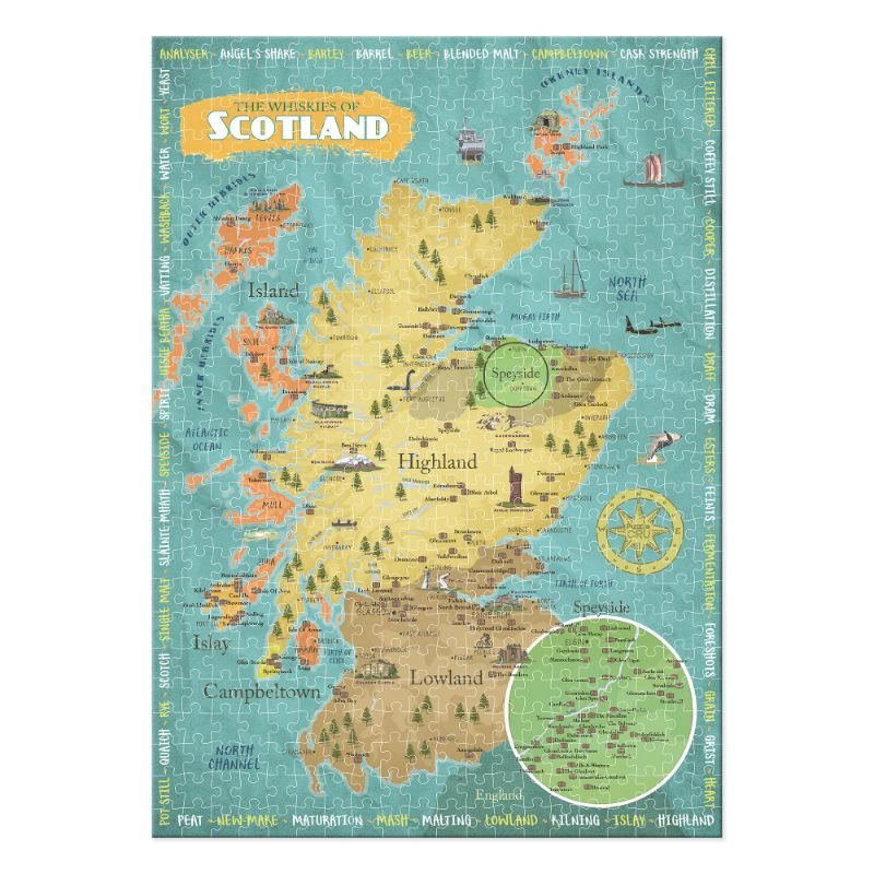 Whiskies Of Scotland 500 Piece Jigsaw Puzzle