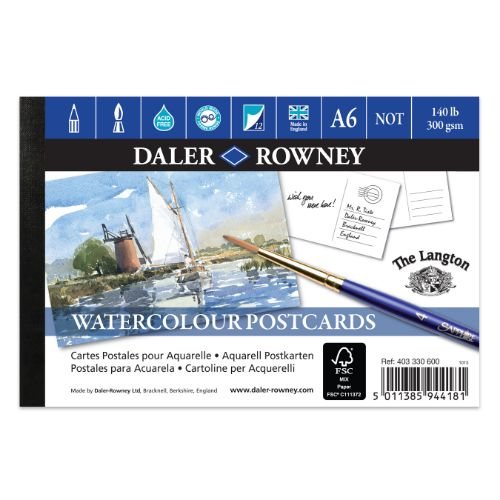 Daler Rowney Langton A6 Watercolour Cold-Pressed Postcard Pad