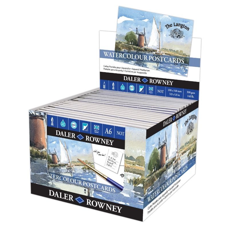 Daler Rowney Langton A6 Watercolour Cold-Pressed Postcard Pad