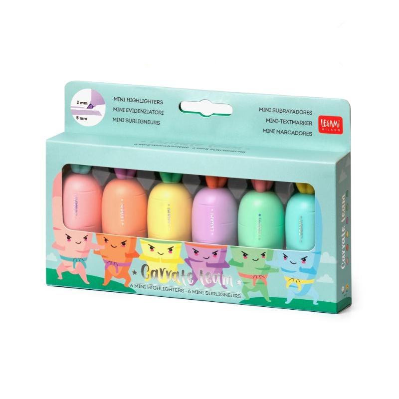Carrot Set Of 6 Mini Highlighters