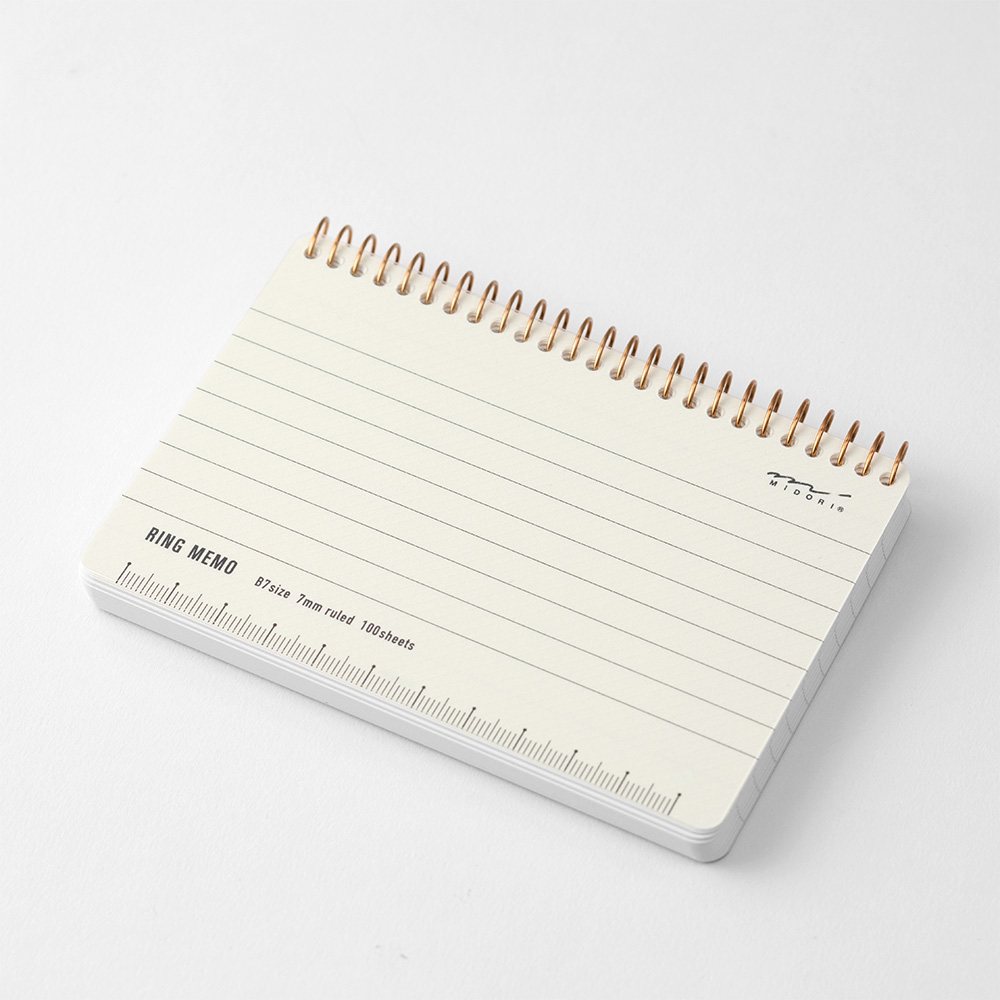 Midori Ring Memo Notebook Basic White