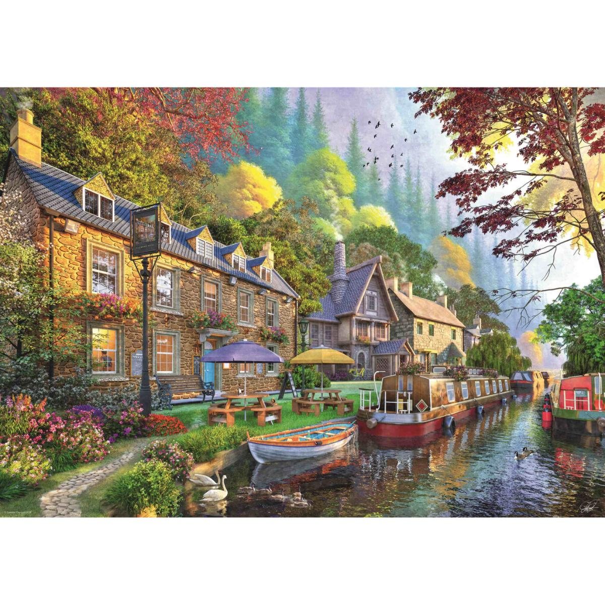 Canal Side Lane 1000 Piece Jigsaw Puzzle