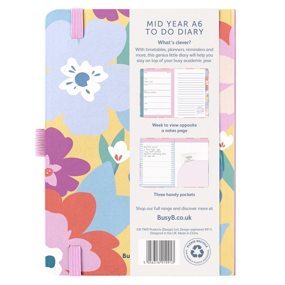 Floral Mid Year A6 To Do Diary 2026-2027