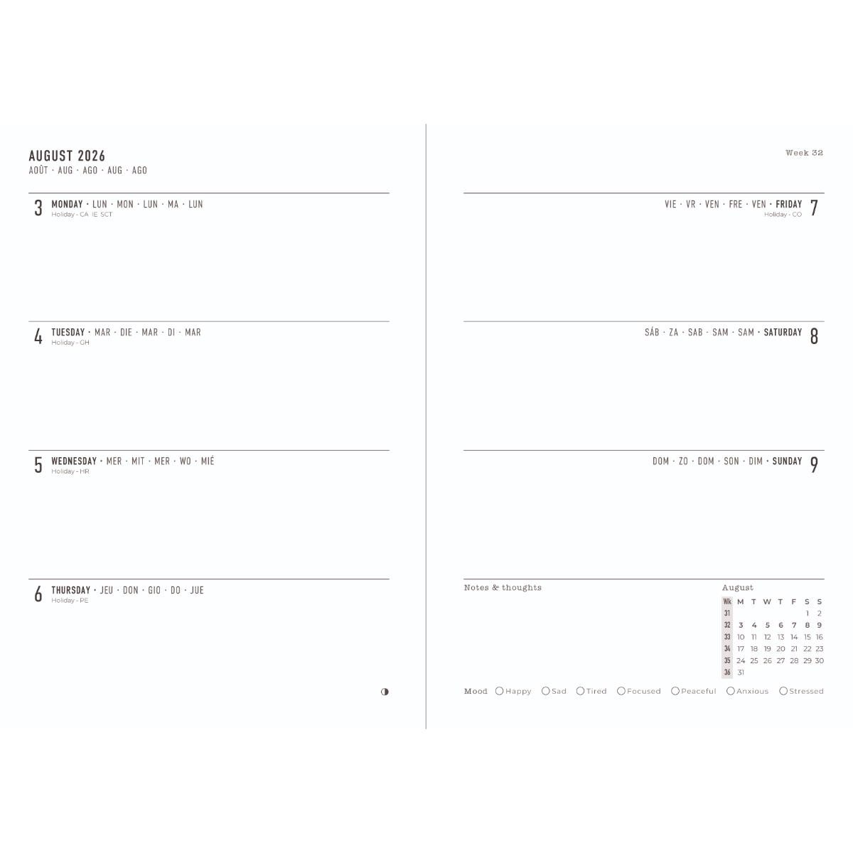 Berry Evergreen Week To View A5 Diary 2026-2027