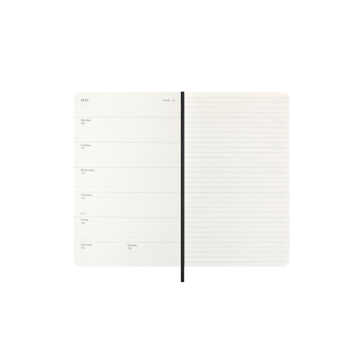 Black Weekly 18M Soft Large Diary 2026-2027