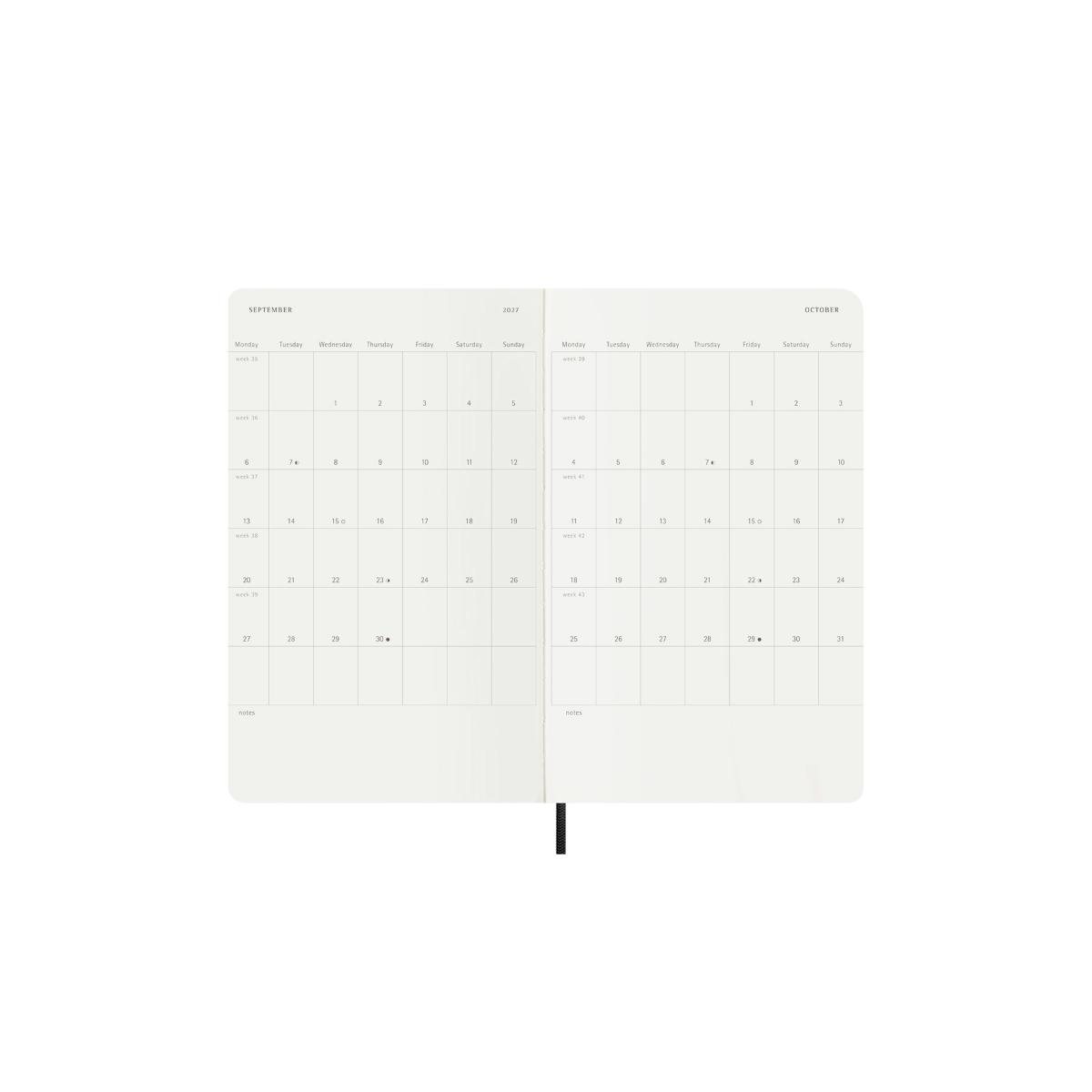 Black Weekly 18M Soft Large Diary 2026-2027