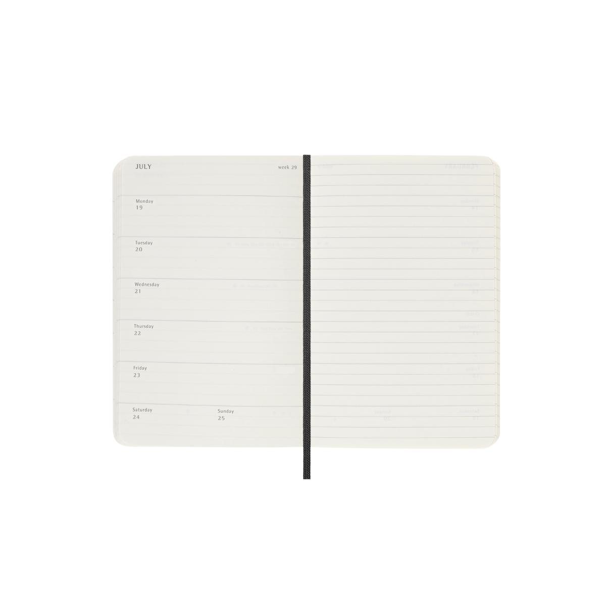 Black Weekly 18M Soft Pocket Diary 2026-2027