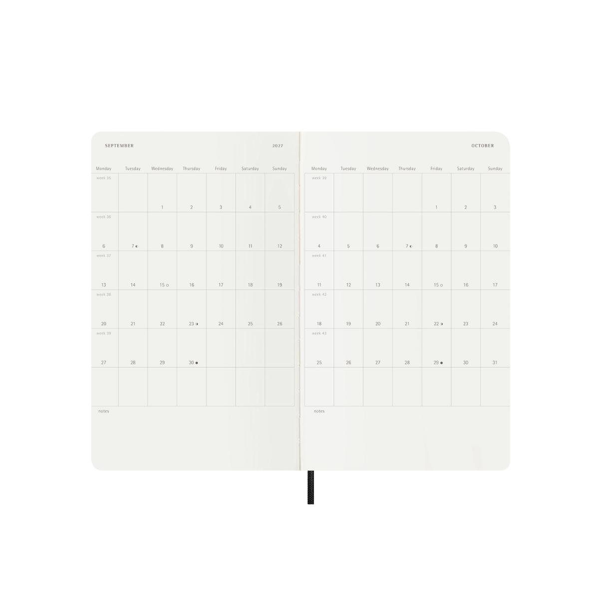 Black Large Wkly Soft 12M Diary 2027