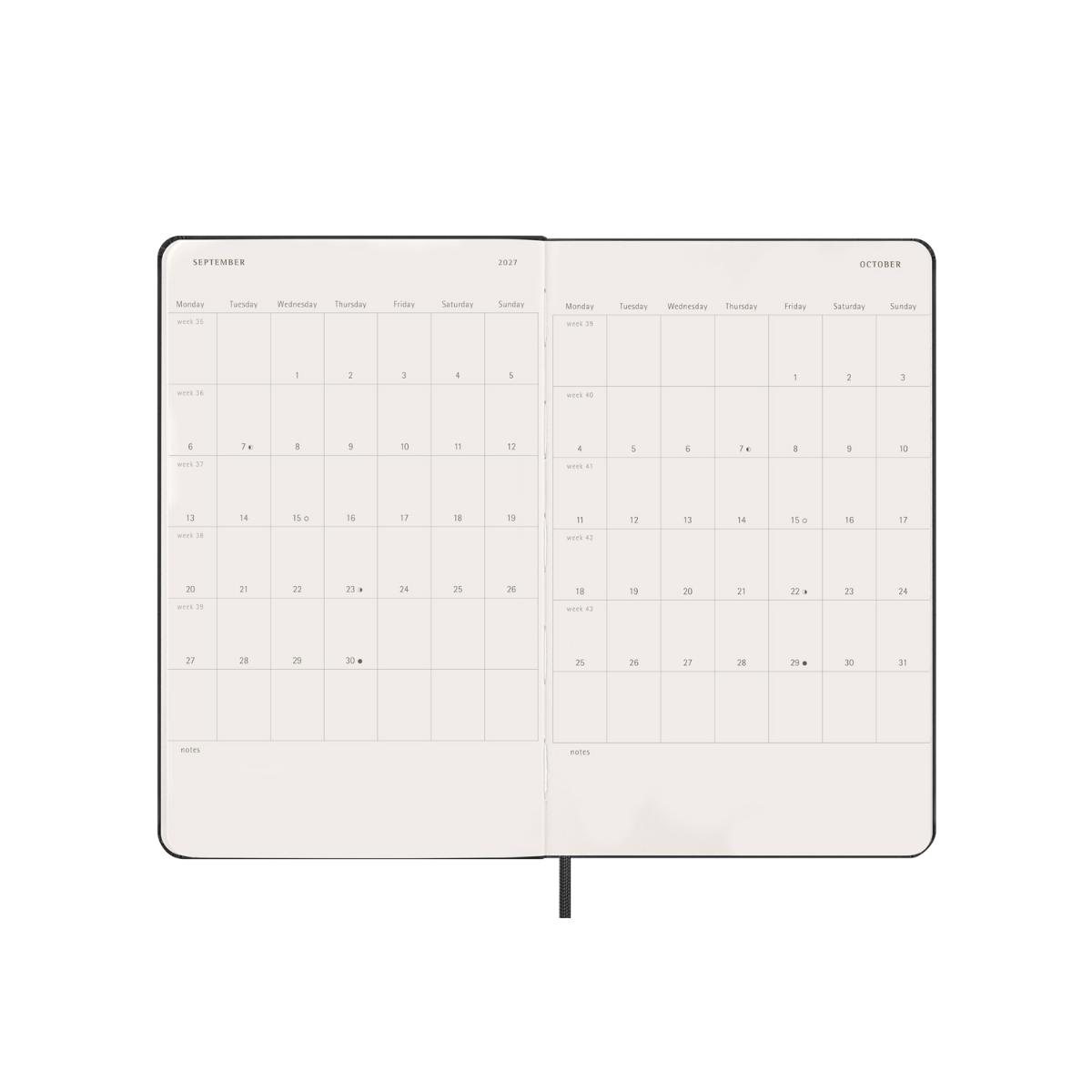 Black Large Daily Hard 12M Diary 2027