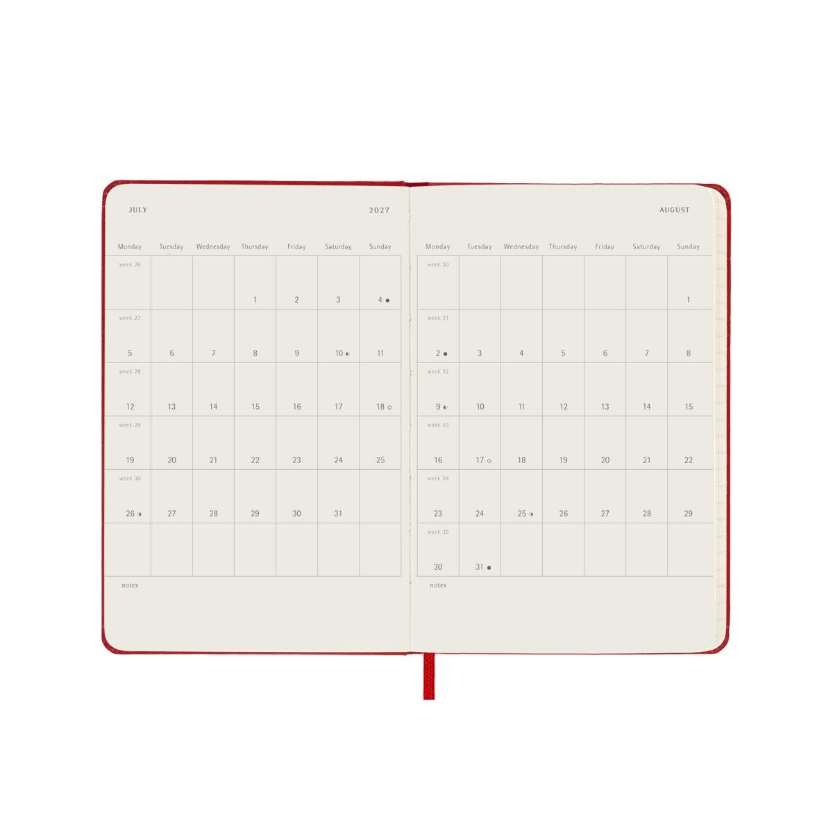 Red Pocket Wkly Hard 12M Diary 2027