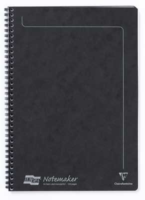 Black A4 Lined Wirebound Notebook