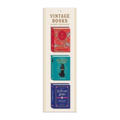 Vintage Books Shaped Magnetic Bookmarks by Galison